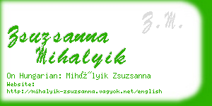 zsuzsanna mihalyik business card